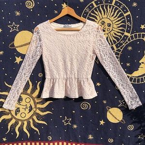 Ivory Lace Peplum Top from Patrizia Luca Milano